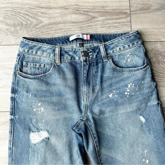 Cabi The Maverick Boyfriend Jeans in Super Destructed Wash Blue - Picture 4 of 16